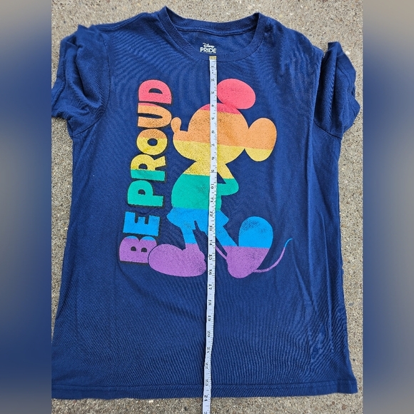 Disney Pride Mickey Mouse Rainbow Blue T-Shirt Size M - Picture 3 of 4